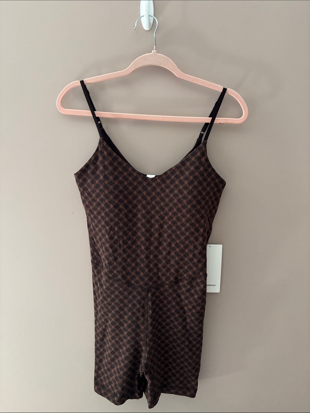 LULULEMON ALIGN CAMI BODYSUIT 6” *Jacq in SQUARE HEART JAVA/SEQUOIA SZ 10 NWT - Picture 3 of 8